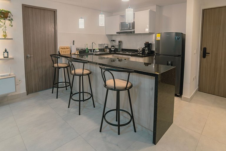 Modern Apto in Serena del Mar with Private Garden